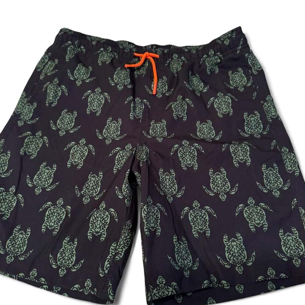 Southern Tide Youth Boys Navy Turtle Print Swim Trunks